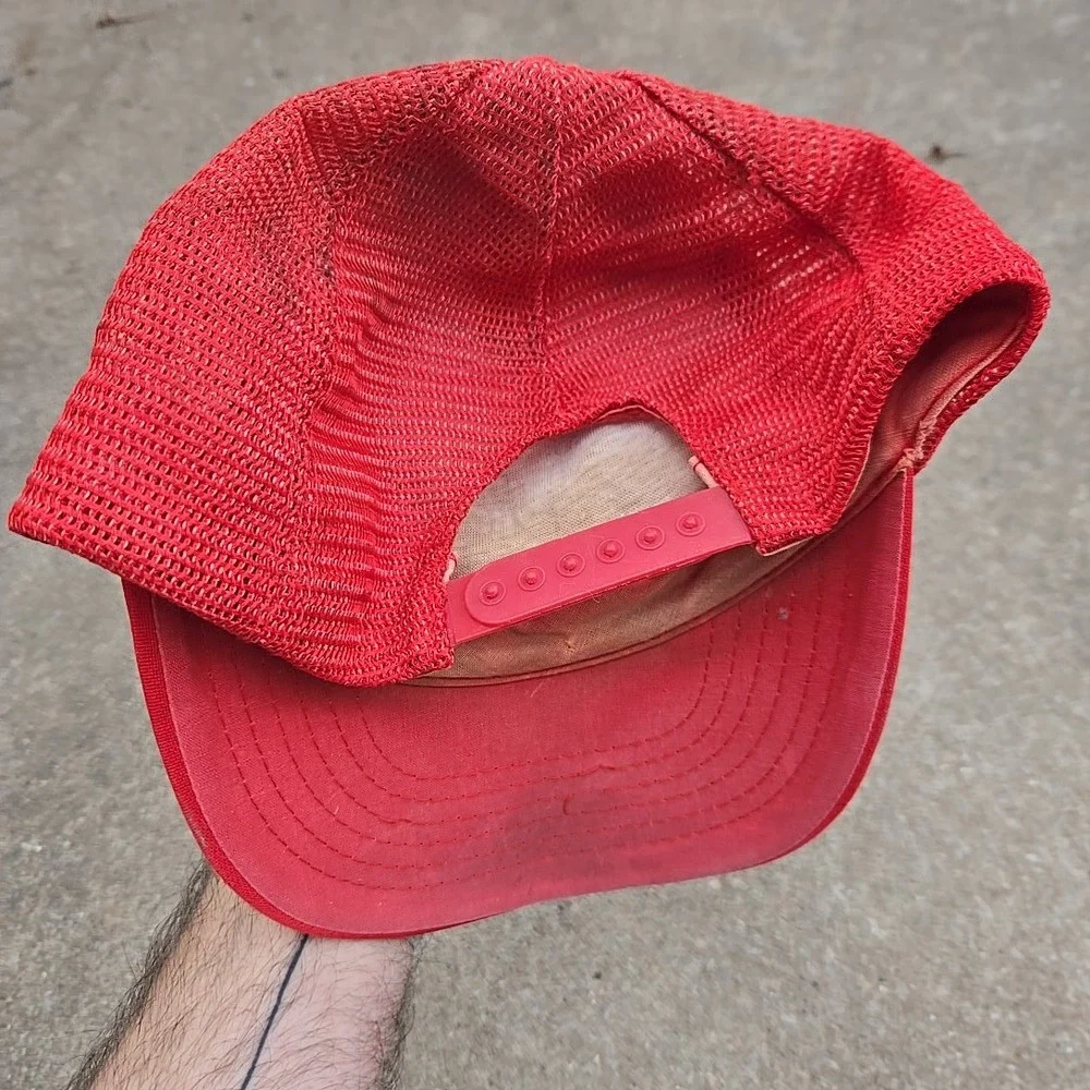 VTG Dealers Ready Mix Kansas City MO Red Trucker Hat Snapback Construction 1980s